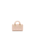 DIOR LADY D-JOY MICRO BAG LAMBSKIN POWDER PINK LGHW