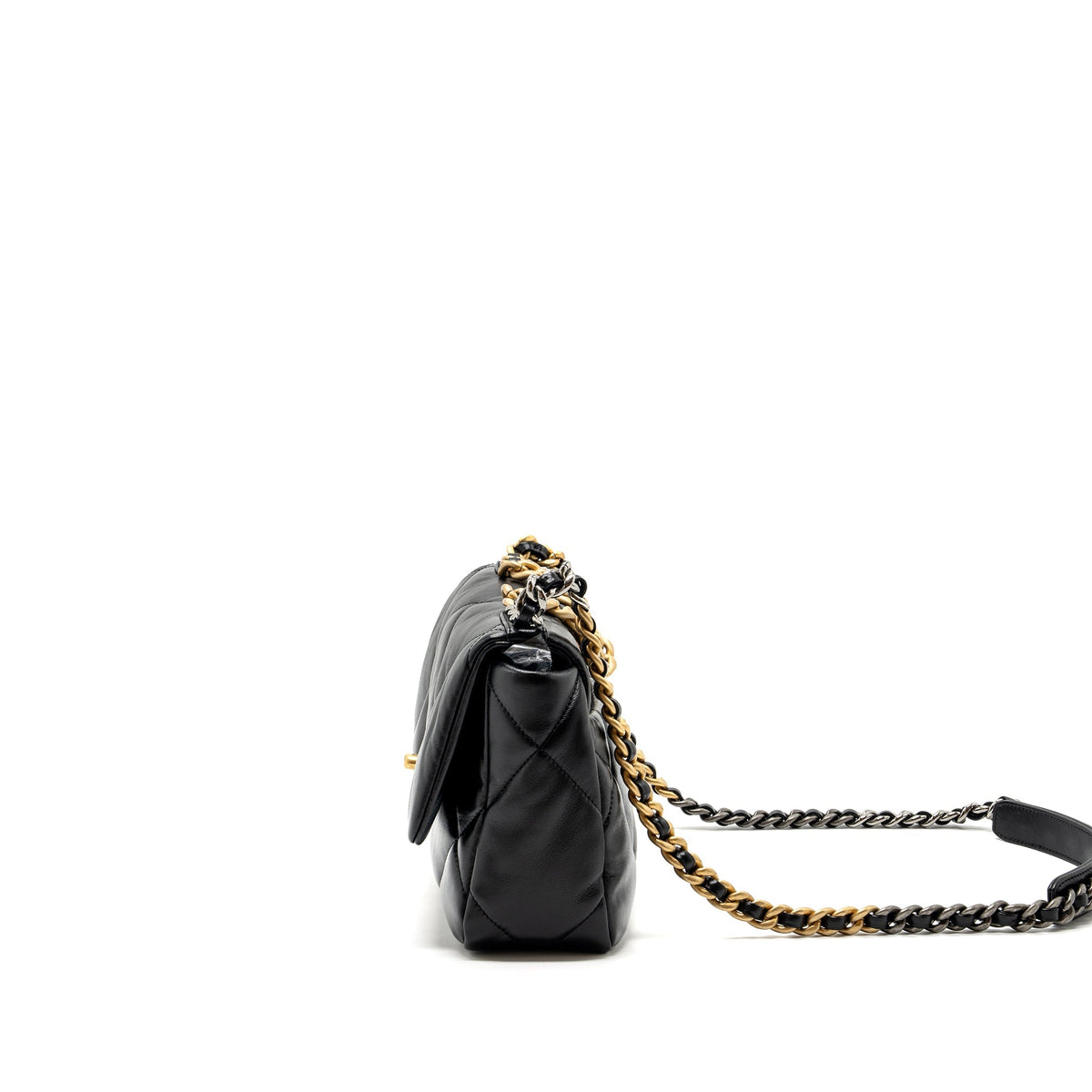 CHANEL SMALL 19 BAG LAMBSKIN BLACK MULTICOLOUR HARDWARE  (MICROCHIP)