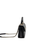 CHANEL TOP HANDLE TRENDY CC FLAP BAG LAMBSKIN BLACK LGHW