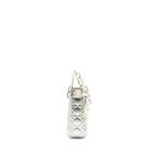 DIOR SMALL MY ABC LADY DIOR CANNAGE CALFSKIN METALLIC SILVER SHW