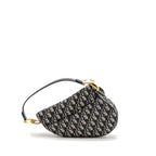 DIOR MEDIUM SADDLE BAG BLUE OBLIQUE CANVAS GHW