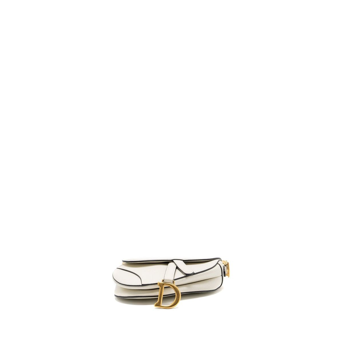 DIOR MINI SADDLE BAG GRAINED CALFSKIN WHITE GHW