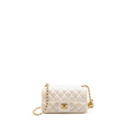 Chanel 26c Pearl Crush mini rectangular flap bag lambskin white GHW (microchip)