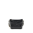 CHANEL SMALL GABRIELLE HOBO BAG CHEVRON AGED CALFSKIN BLACK MULTICOLOUR HARDWARE