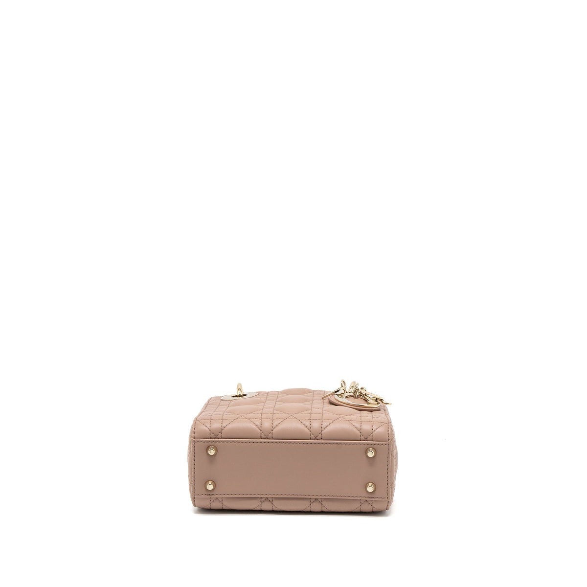 DIOR MINI LADY DIOR CANNAGE LAMBSKIN BLUSH LGHW