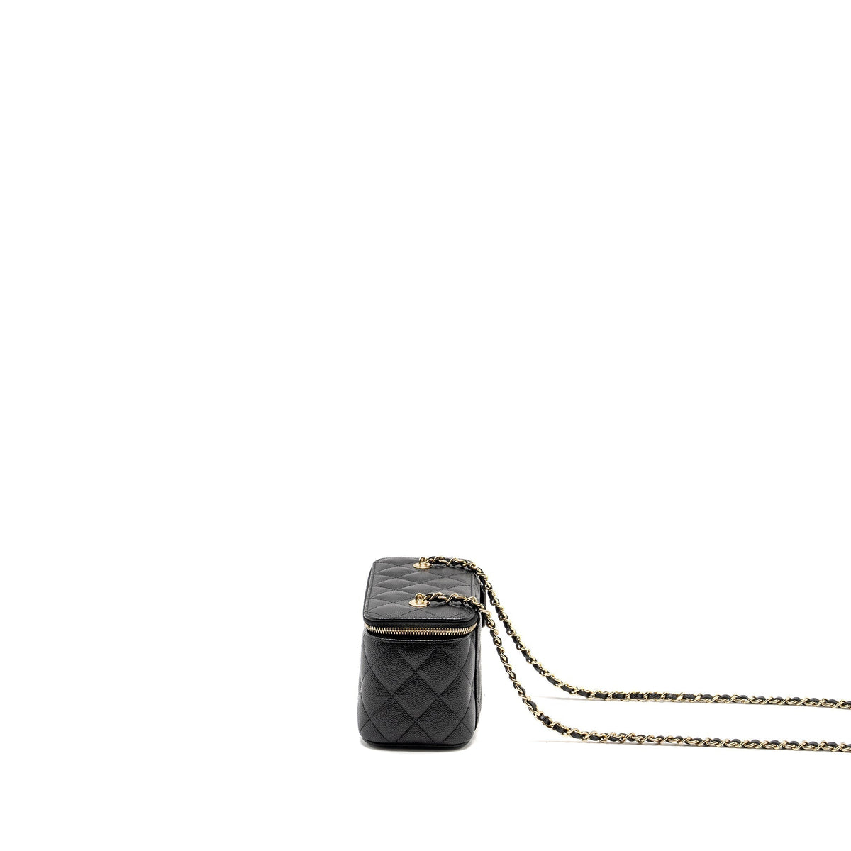CHANEL LONG VANITY WITH CHAIN CAVIAR BLACK LGHW
