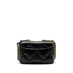 CHANEL SMALL 19 BAG LAMBSKIN BLACK MULTICOLOUR HARDWARE  (MICROCHIP)