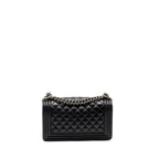 CHANEL MEDIUM BOY BAG CAVIAR BLACK SHW (MICROCHIP)