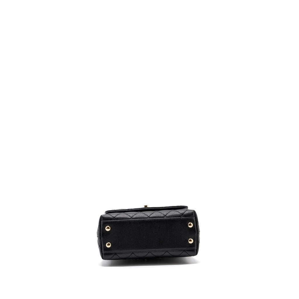 CHANEL COCO HANDLE MINI CAVIAR BLACK LGHW (MICROCHIP)
