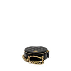 CHANEL ROUND VANITY WITH ROUND HANDLE CROSSBODY BAG LAMBSKIN BLACK GHW (MICROCHIP)