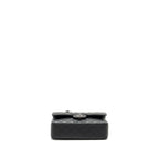 CHANEL SMALL CLASSIC DOUBLE FLAP BAG CAVIAR BLACK SHW (MICROCHIP)