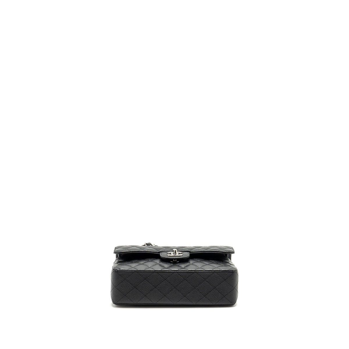 CHANEL SMALL CLASSIC DOUBLE FLAP BAG CAVIAR BLACK SHW (MICROCHIP)