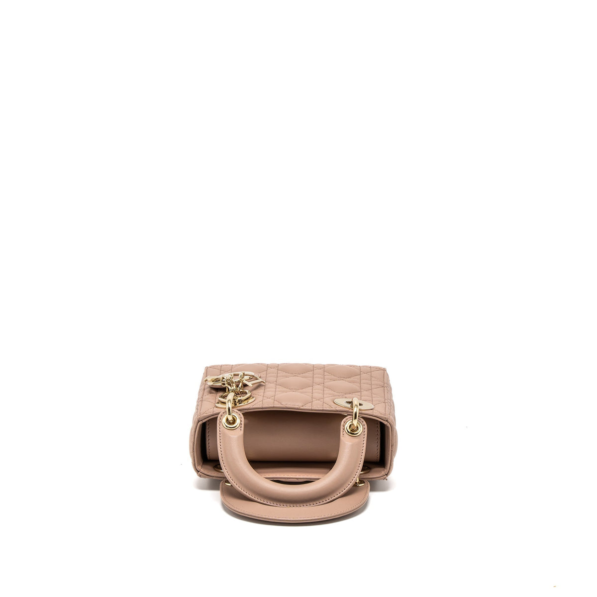 DIOR MINI LADY DIOR CANNAGE LAMBSKIN BLUSH LGHW