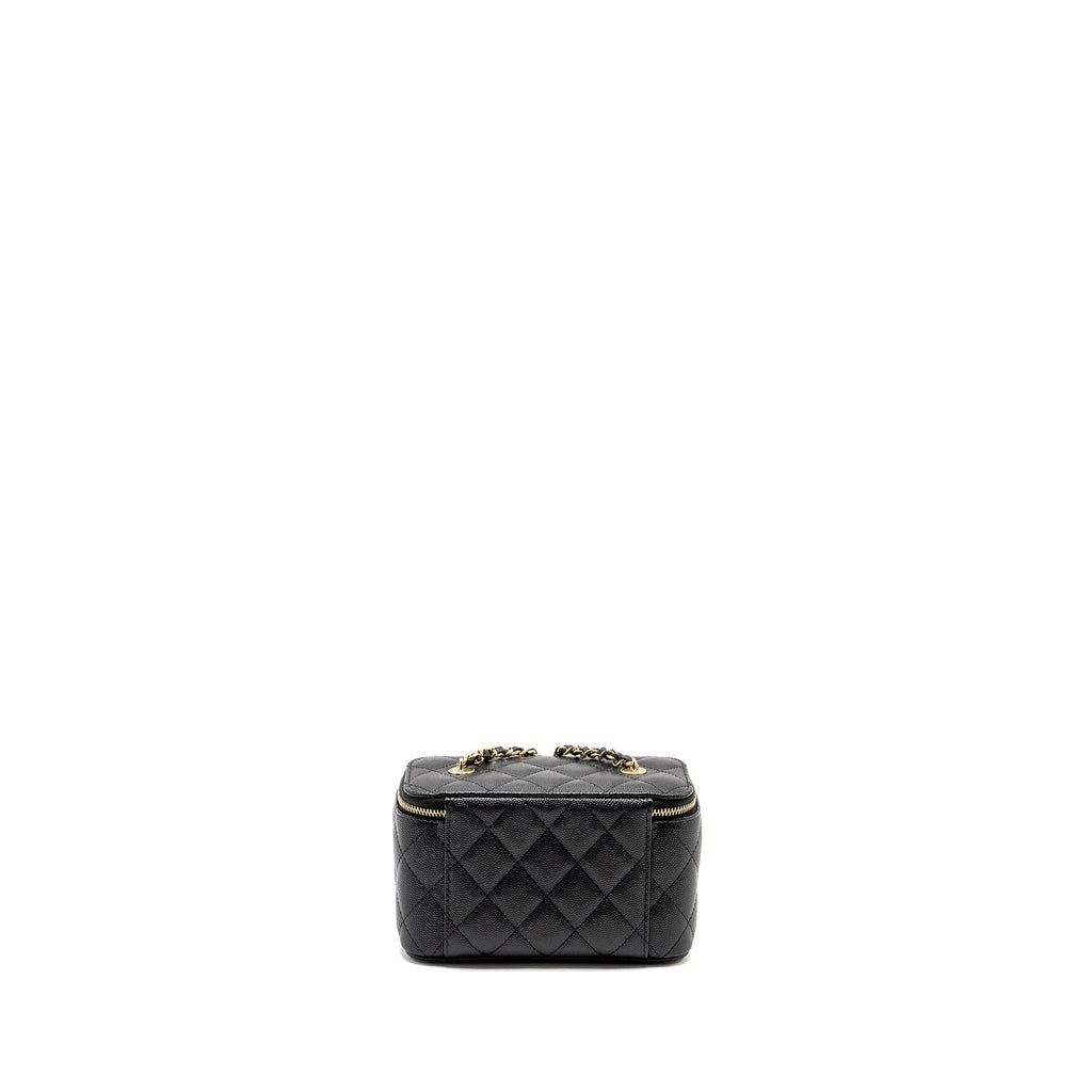 CHANEL LONG VANITY WITH CHAIN CAVIAR BLACK LGHW