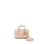 DIOR LADY D-JOY MICRO BAG LAMBSKIN POWDER PINK LGHW