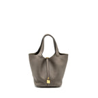 HERMES PICOTIN 22 LOCK BAG CLEMENCE GRIS ETAIN GHW