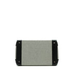 Hermes hac birkin 40 toile Gris canvas / evergrain black/ ecru SHW
