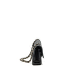 CHANEL MEDIUM CLASSIC DOUBLE FLAP BAG LAMBSKIN CHEVRON BLACK LGHW