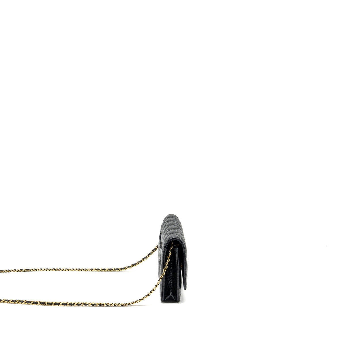 CHANEL CLASSIC WALLET ON CHAIN CAVIAR BLACK GHW