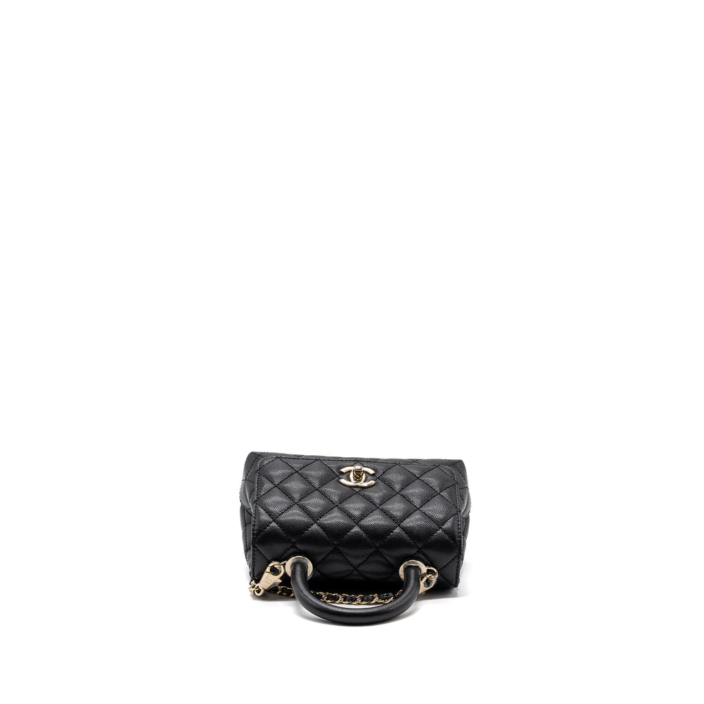 CHANEL COCO HANDLE MINI CAVIAR BLACK LGHW (MICROCHIP)