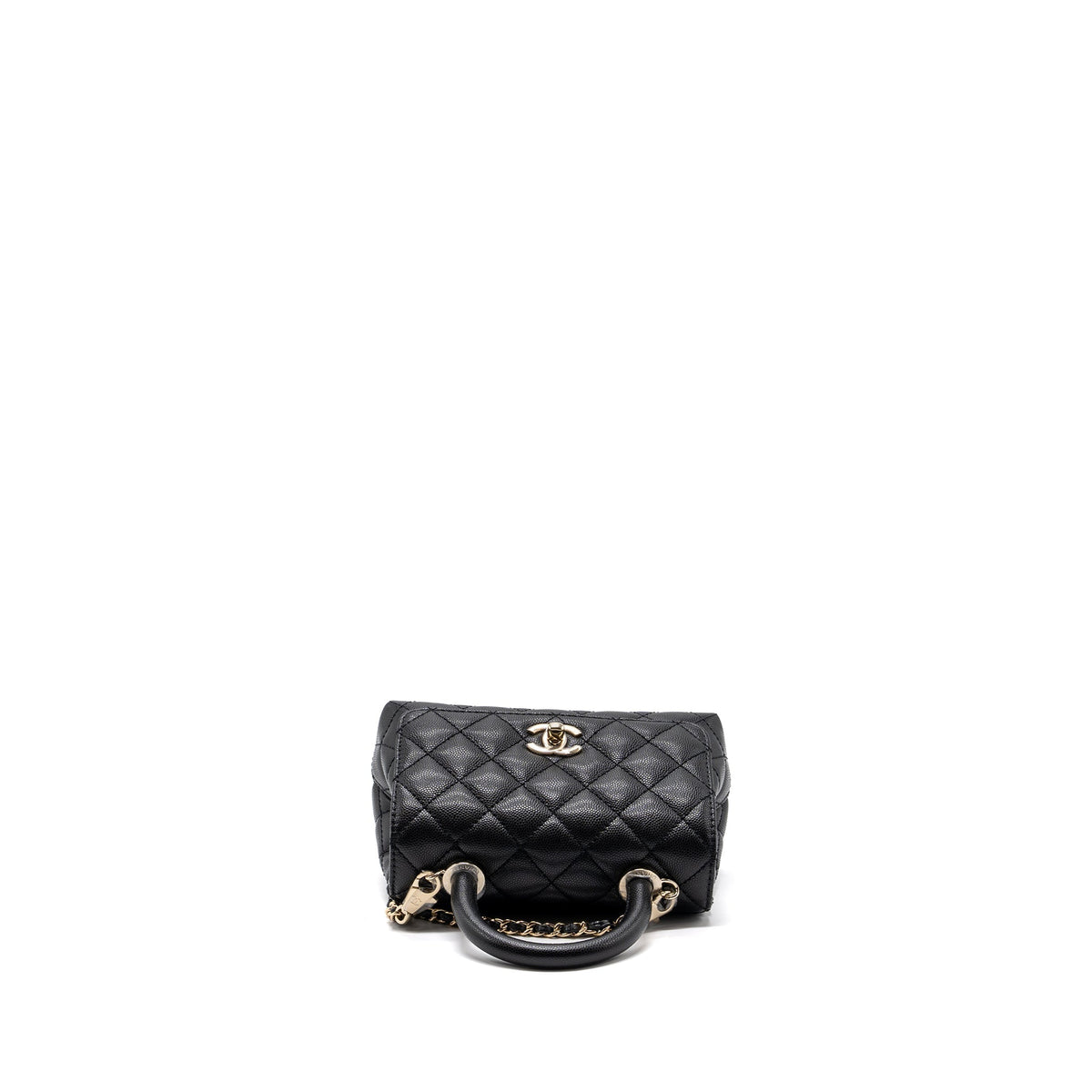 CHANEL COCO HANDLE MINI CAVIAR BLACK LGHW (MICROCHIP)