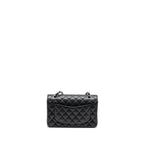 CHANEL SMALL CLASSIC DOUBLE FLAP BAG CAVIAR BLACK SHW (MICROCHIP)