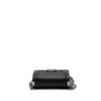 CHANEL SMALL BOY BAG CALFSKIN BLACK SHW (MICROCHIP)