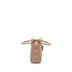 DIOR MINI LADY DIOR CANNAGE LAMBSKIN BLUSH LGHW