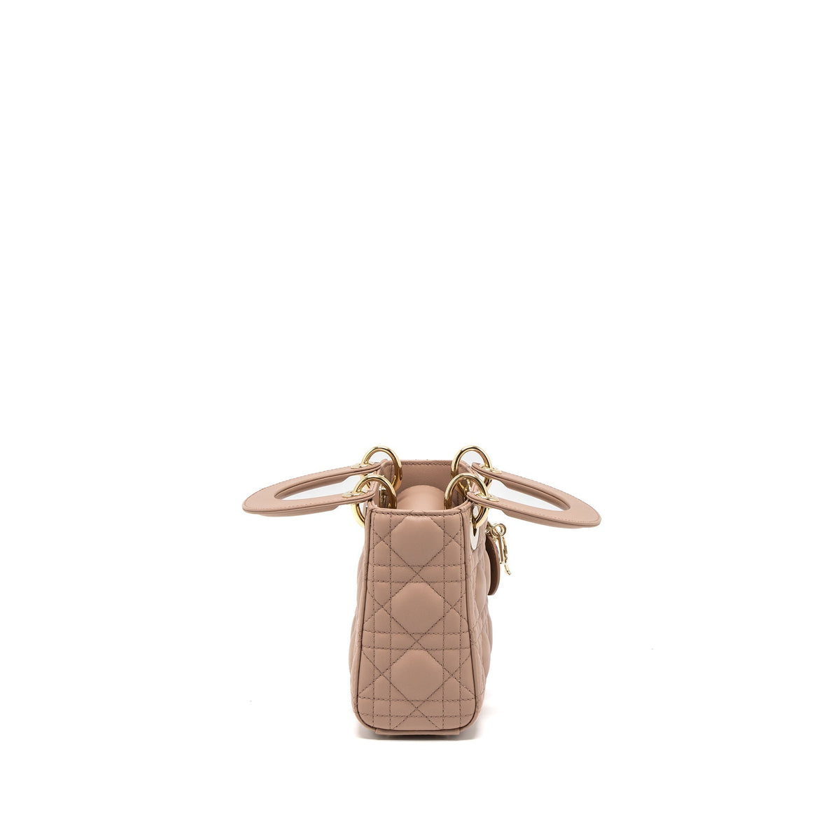 DIOR MINI LADY DIOR CANNAGE LAMBSKIN BLUSH LGHW