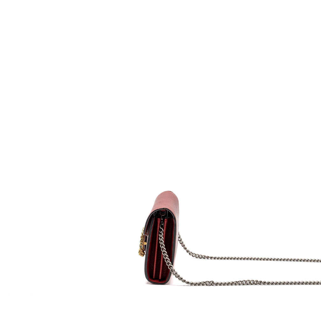 GUCCI DIONYSUS WALLET ON CHAIN CALFSKIN RED MULTICOLOUR HARDWARE
