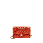 CHANEL MEDIUM CLASSIC DOUBLE FLAP BAG LAMBSKIN RED SHW