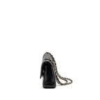 CHANEL MEDIUM CLASSIC DOUBLE FLAP BAG LAMBSKIN CHEVRON BLACK LGHW