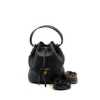 PRADA SECCHIELLO BUCKET BAG GRAINED CALFSKIN BLACK GHW