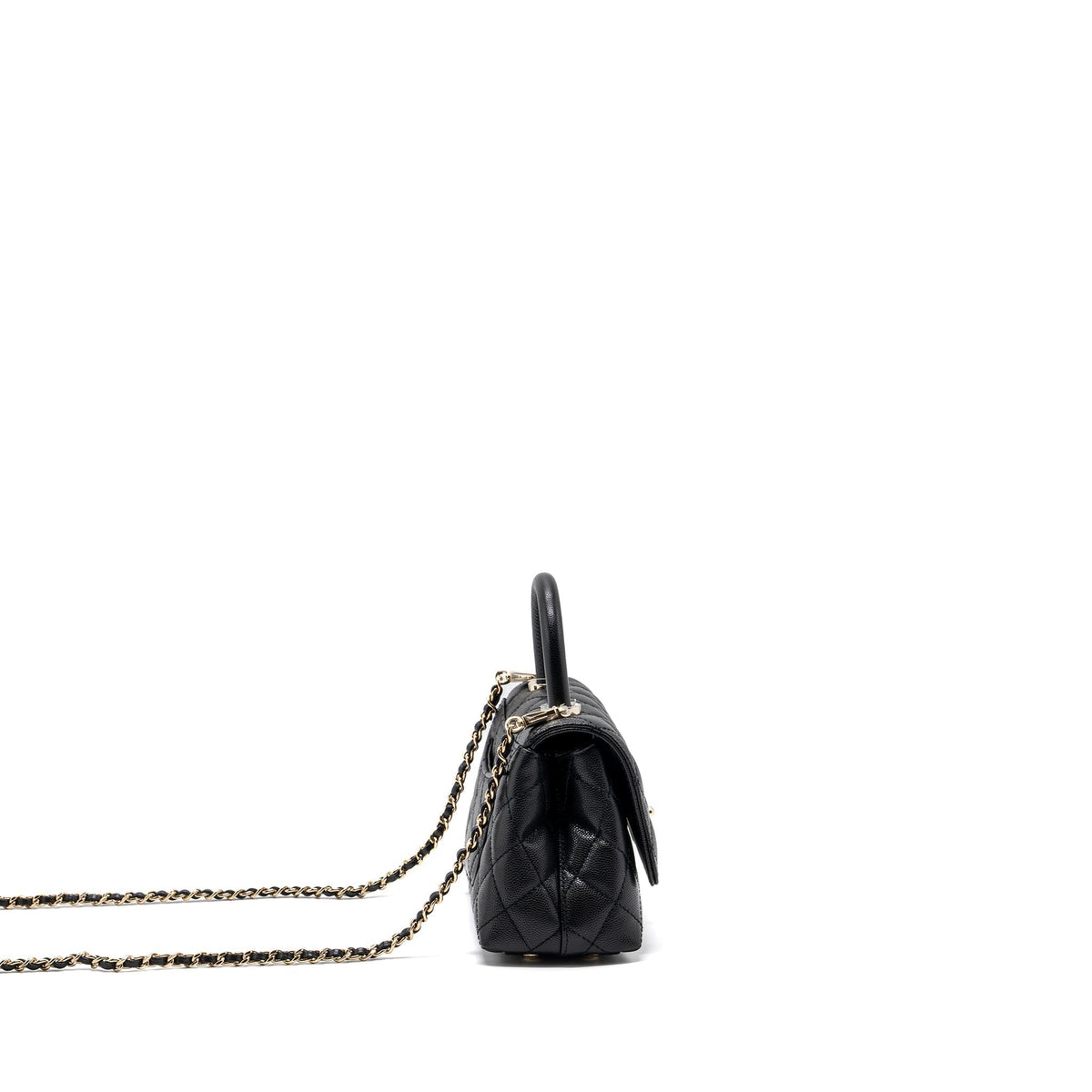 CHANEL COCO HANDLE MINI CAVIAR BLACK LGHW (MICROCHIP)