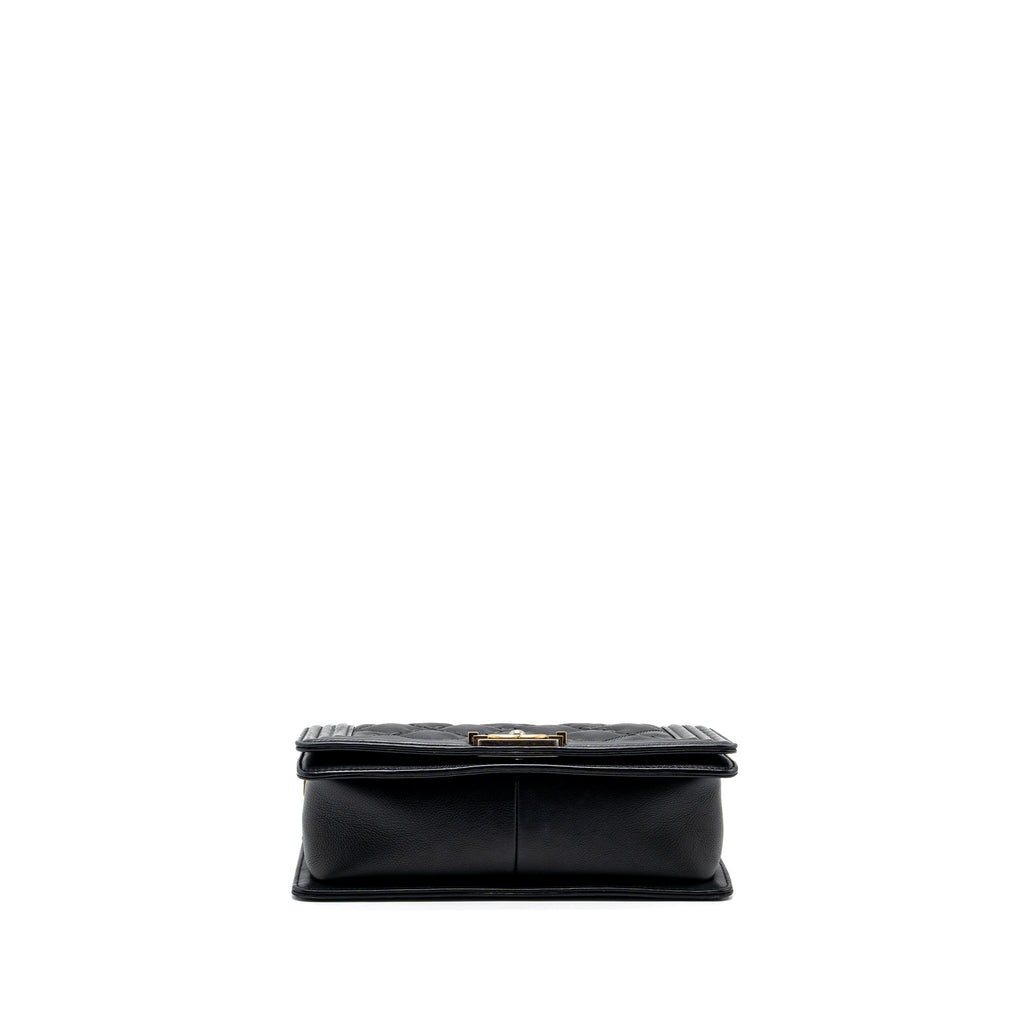 CHANEL MEDIUM BOY BAG CALFSKIN BLACK MULTICOLOUR HARDWARE