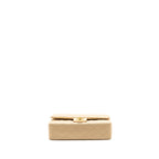 CHANEL MEDIUM CLASSIC DOUBLE FLAT BAG LAMBSKIN BEIGE GHW