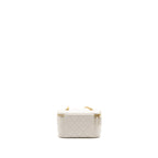 CHANEL LONG VANITY WITH COCO LETTER CHAIN LAMBSKIN WHITE GHW (MICROCHIP)