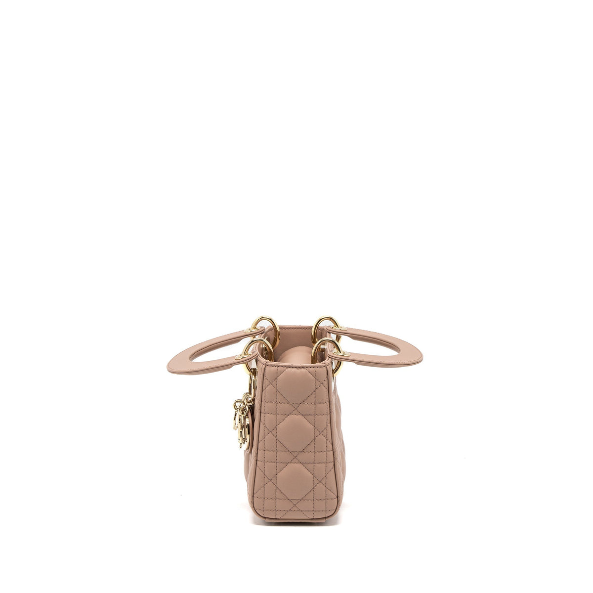 DIOR MINI LADY DIOR CANNAGE LAMBSKIN BLUSH LGHW