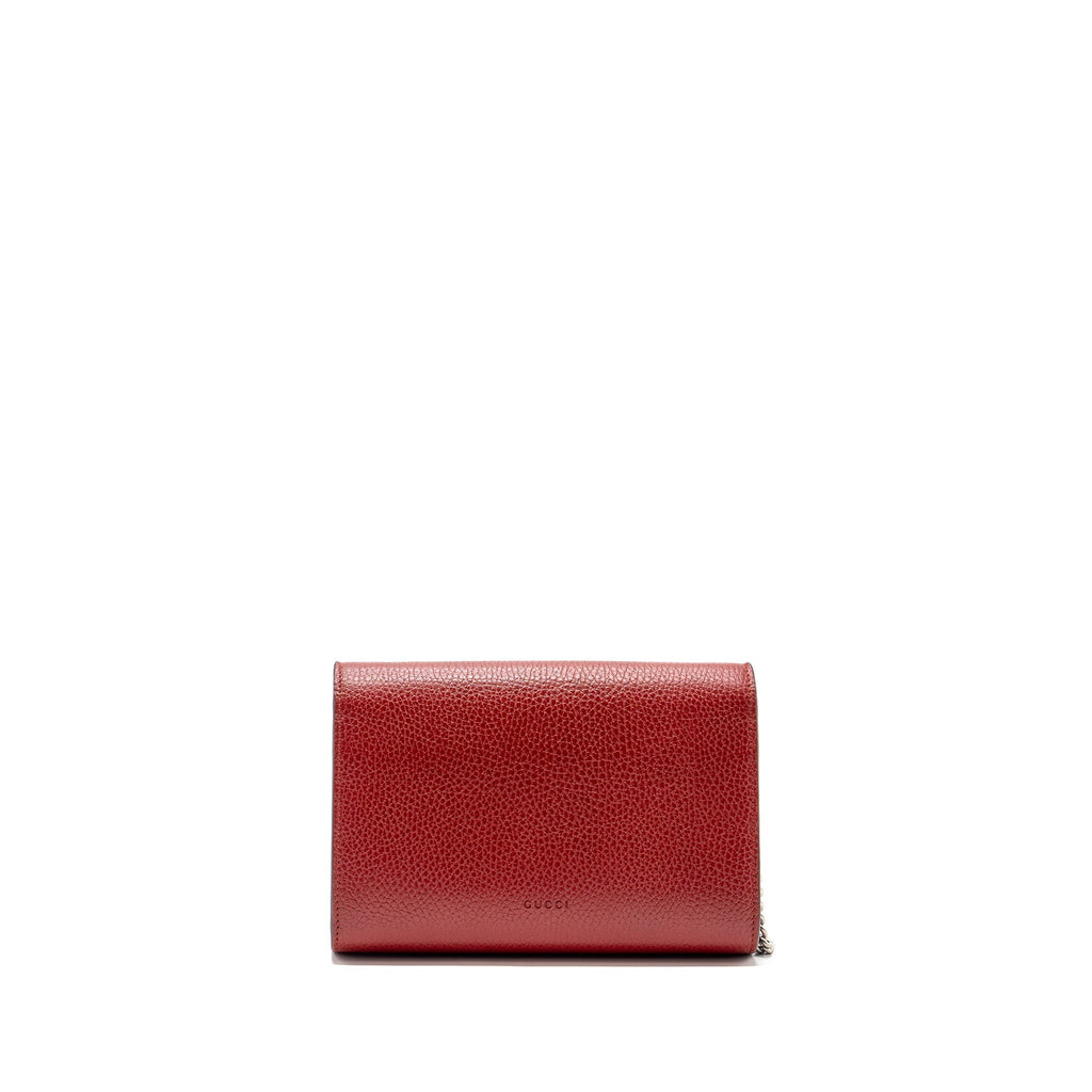 GUCCI DIONYSUS WALLET ON CHAIN CALFSKIN RED MULTICOLOUR HARDWARE
