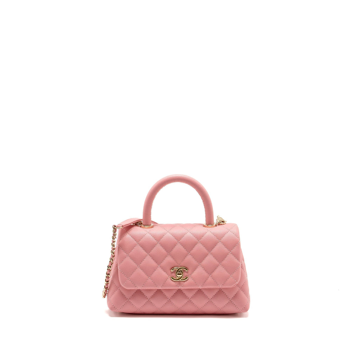 CHANEL SMALL COCO HANDLE CAVIAR PINK LGHW