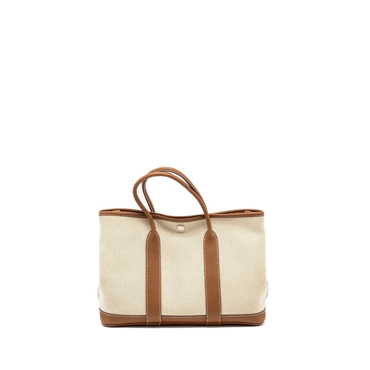 HERMES GARDEN PARTY 30 CANVAS/NEGONDA ECRU/DESERT/GOLD SHW