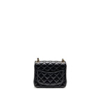 CHANEL MINI SQUARE FLAP BAG LAMBSKIN BLACK LGHW (MICROCHIP)
