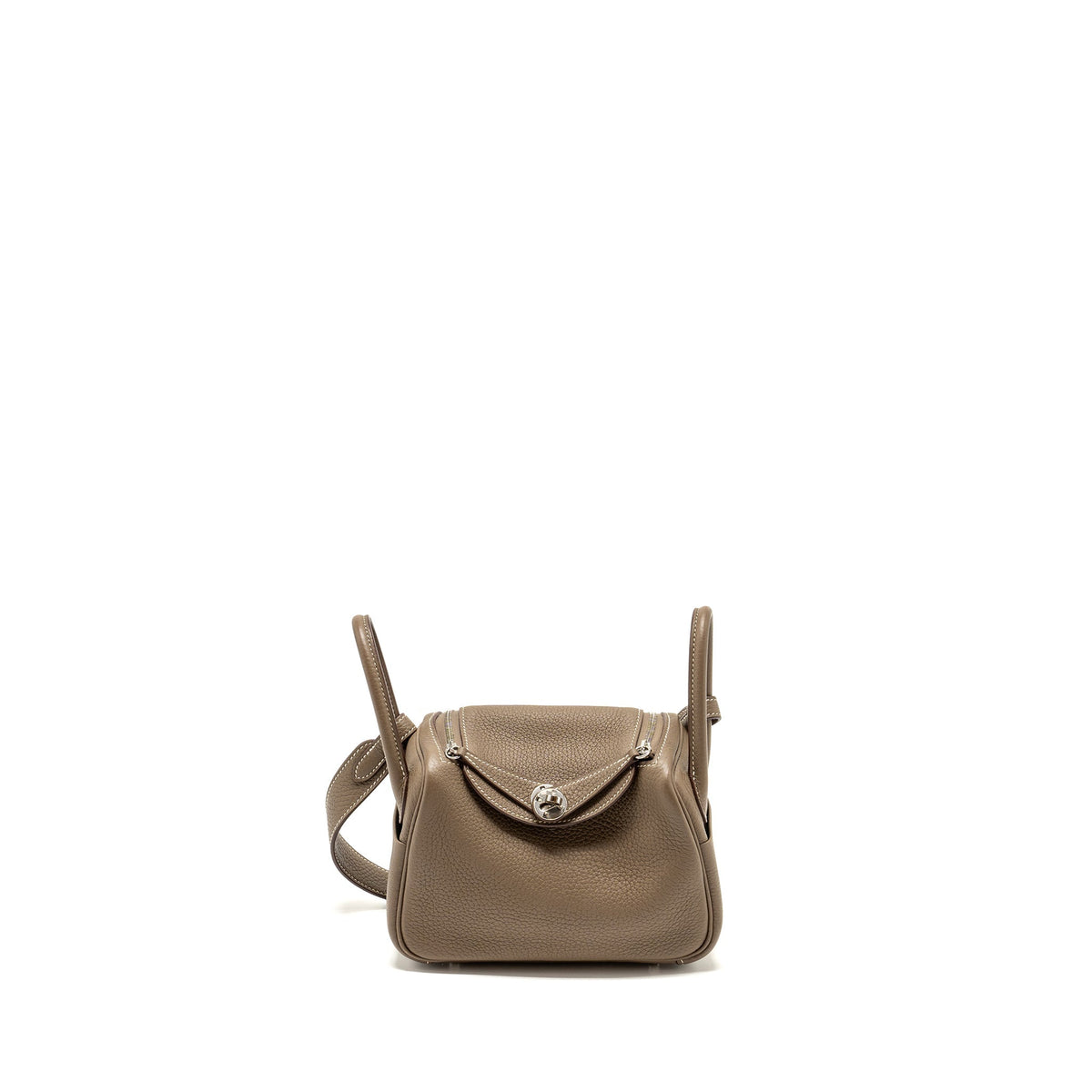Hermes Mini Lindy Clemence Etoupe SHW