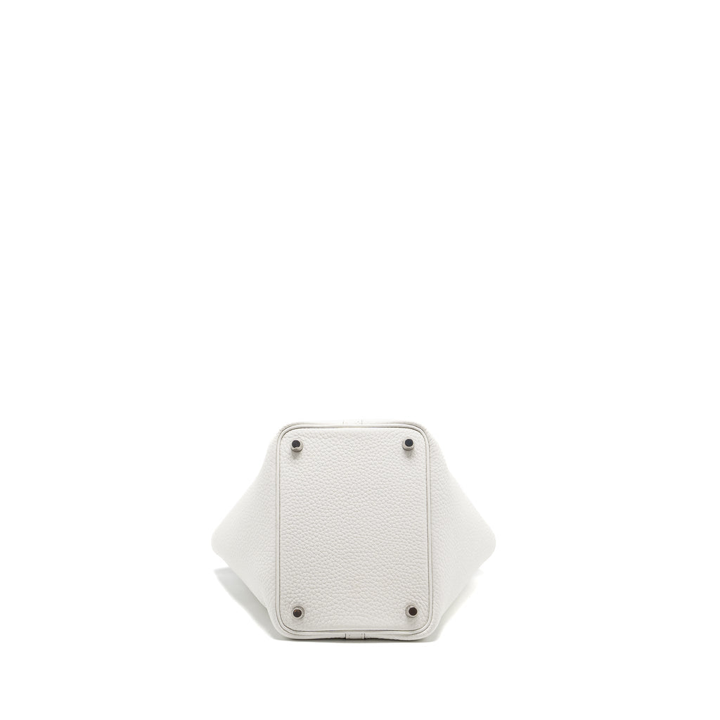 Hermes Picotin 18 Lock Bag Clemence new white SHW