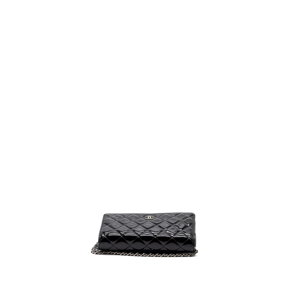 CHANEL CLASSIC WALLET ON CHAIN PATENT BLACK SHW