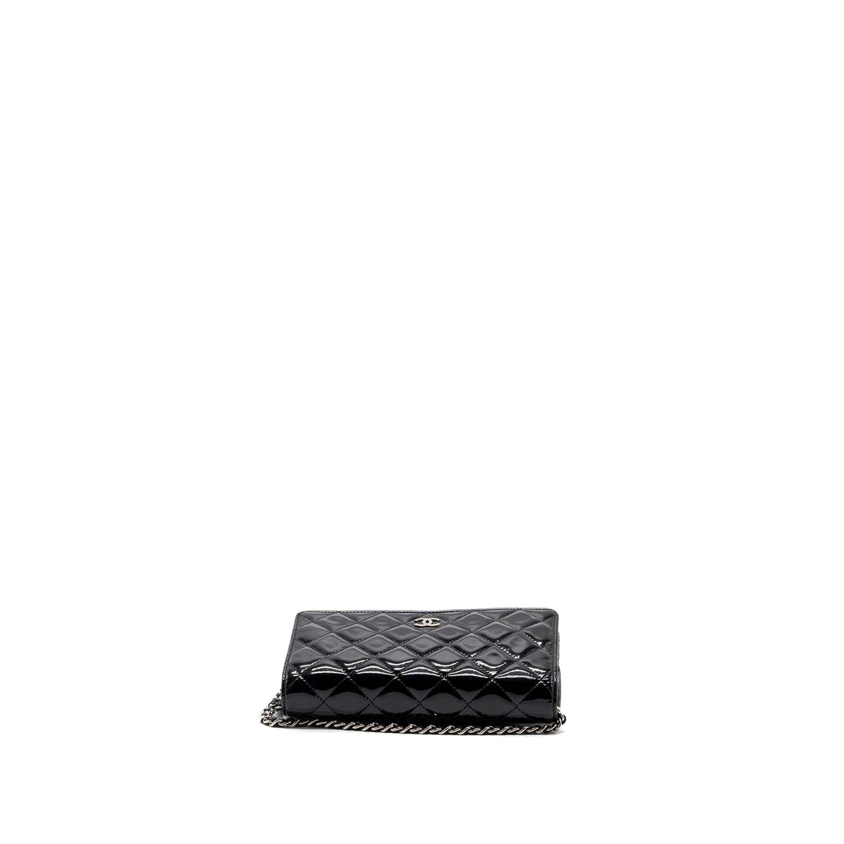 CHANEL CLASSIC WALLET ON CHAIN PATENT BLACK SHW