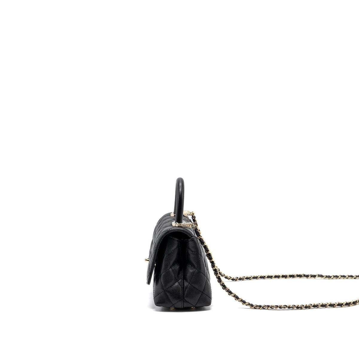 CHANEL COCO HANDLE MINI CAVIAR BLACK LGHW (MICROCHIP)
