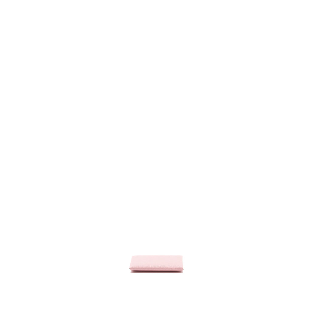 Hermes Calvi card holder chevre rose sakura SHW