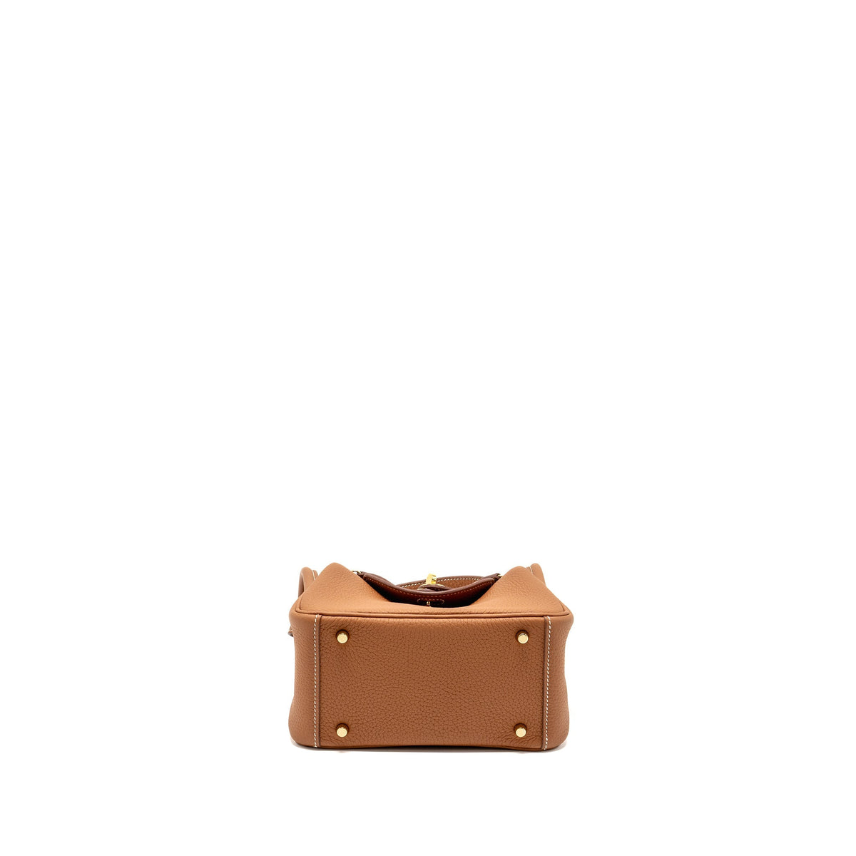 Hermes Mini Lindy Clemence Gold GHW