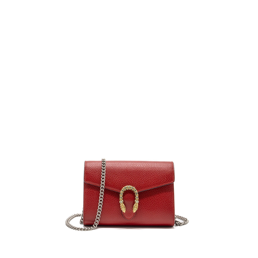 GUCCI DIONYSUS WALLET ON CHAIN CALFSKIN RED MULTICOLOUR HARDWARE
